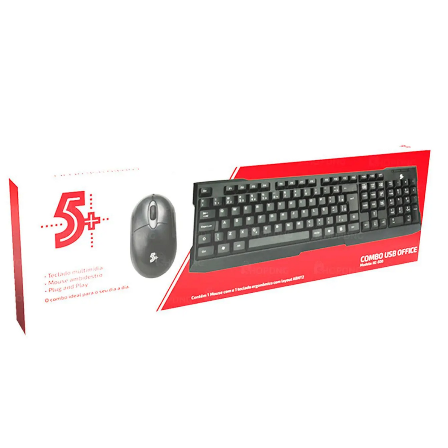 KIT TECLADO E MOUSE USB KC-500