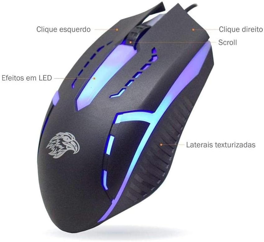 kit Gamer Teclado Mouse USB Mousepad K-mex Km522+moa8+fc-x2218