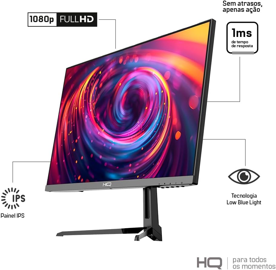 Monitor Gamer 24" 1ms, 180Hz, IPS, AMD FreeSync, Full HD, HDMI, DP, Frameless HQ Premium HQ24IP18