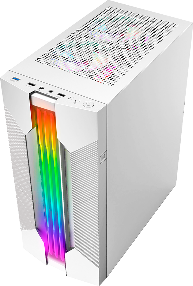 PC Gamer AMD Ryzen 5 5600GT, 16GB DDR4, SSD 480GB,Placa Mae ASUS A520M-K , Fonte 500w 80 Plus, Teclado e mouse gamer branco + COPO TERMICO STANLEY