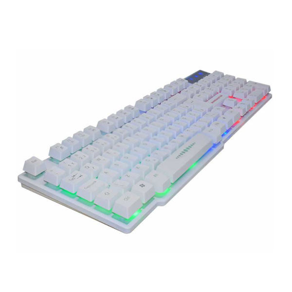 KIT MOUSE E TECLADO K-MEX KMW52+MOA8 RAINBOW COM FIO BRANCO