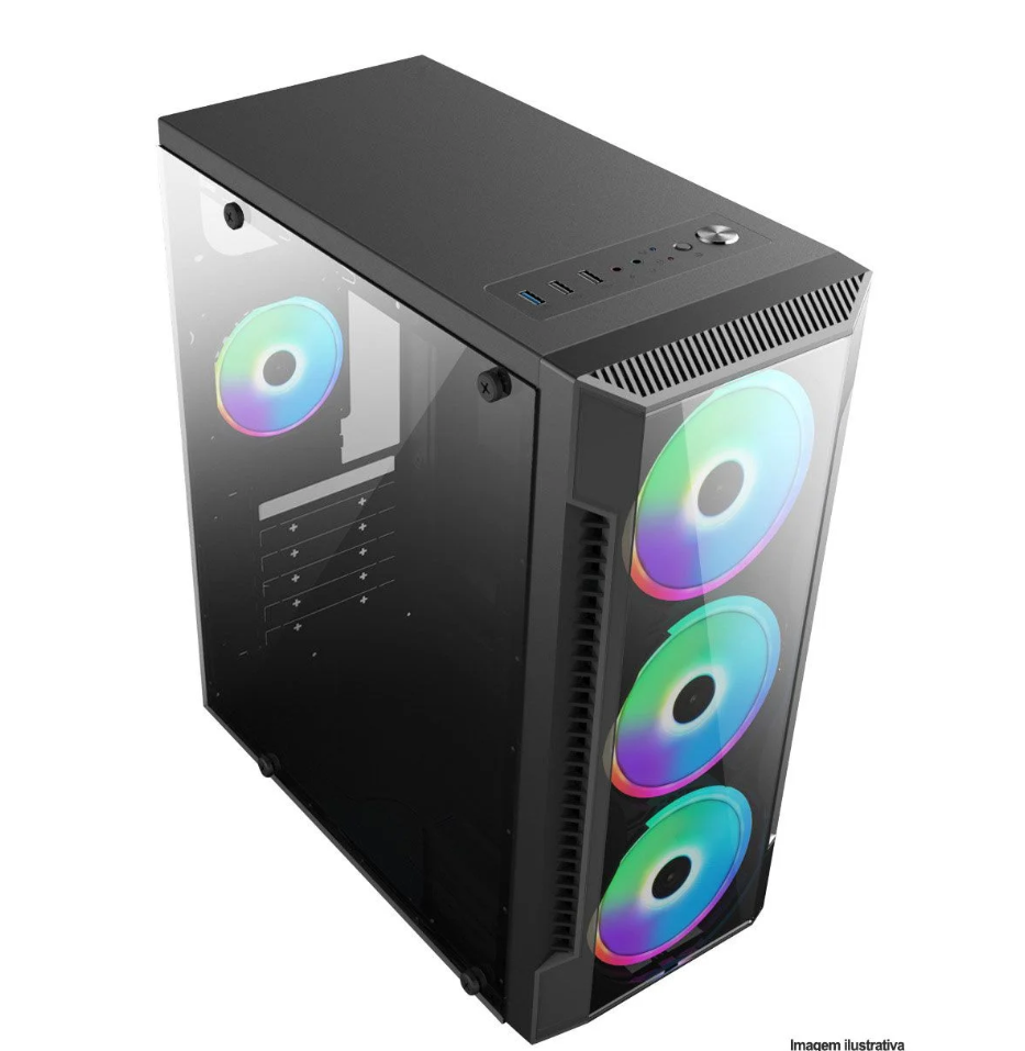 Computador Gamer Ryzen 5 5700G , 16GB DDR4 3200 Mhz,SSD 512GB, Fonte 450w , Gabinete bpc gamer 3 fan frontal
