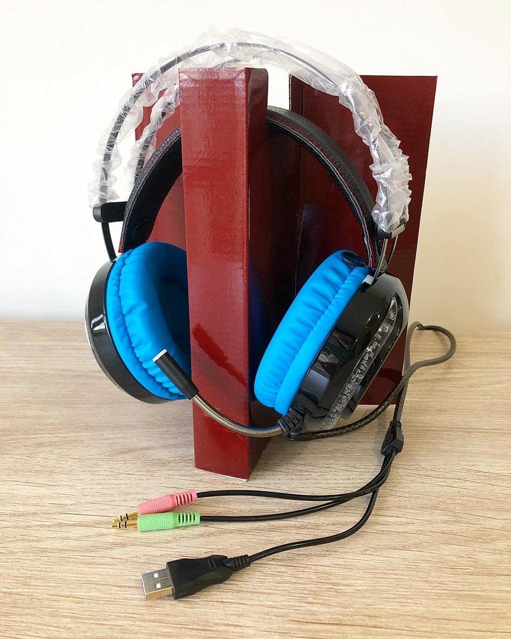 Headset K-Mex Gamer ARS9 LED RGB Com Microfone Preto/Azul