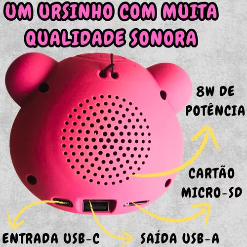 Caixa De Som Bluetooth Urso Lotso A3 - Rádio Am Fm