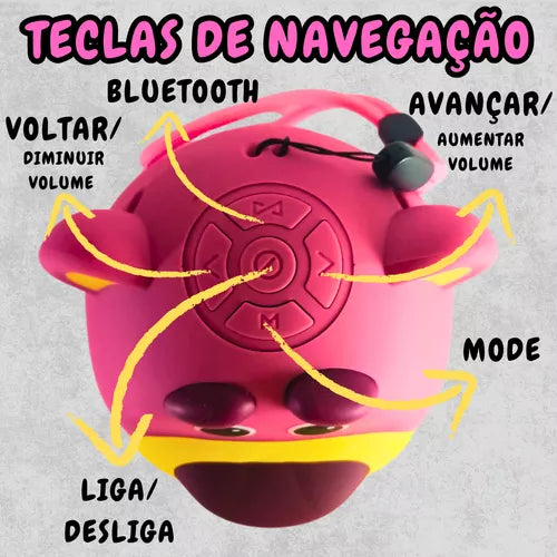 Caixa De Som Bluetooth Urso Lotso A3 - Rádio Am Fm