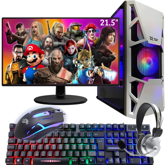 PC Gamer completo AMD Ryzen 5 5600G, 16GB DDR4, SSD 240GB, Fonte 500w, Monitor 21,5 kit Teclado e mouse e headset gamer